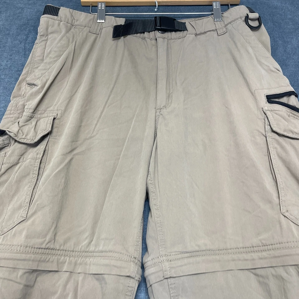 BC Clothing Convertible Cargo Pants Mens XLx30 Khaki Cotton Straight Leg Outdoor - Image 4 of 4