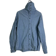 Kapital Denim Shirt Size 3 Blue Button Up Long Sleeve High Neck Cotton Japan