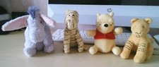Bundle Of 4 Disney Classic Winnie the Pooh, Tigger, Eeyore Plush Toys