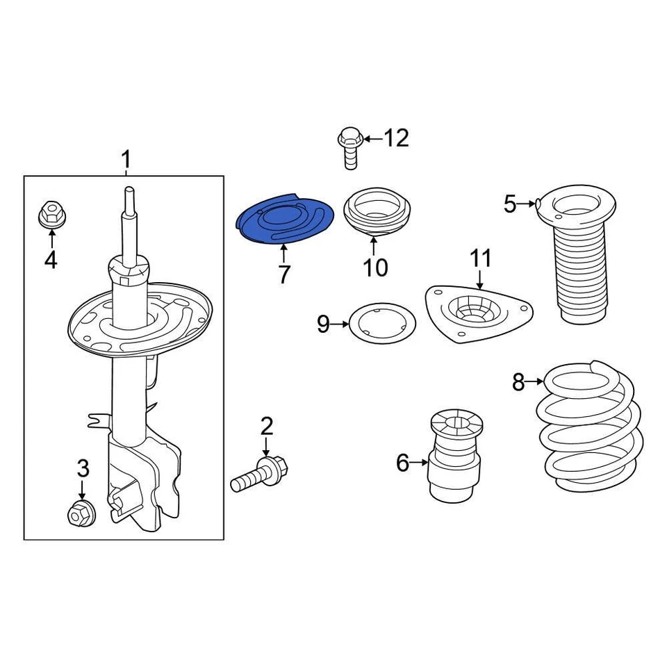For Nissan Altima 2013-2018 Nissan 540353JA0A Front Coil Spring Insulator Foto 4 de 4