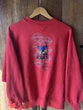 Vintage made in USA KXRX X 96.5 Radio station red Crew neck size XL