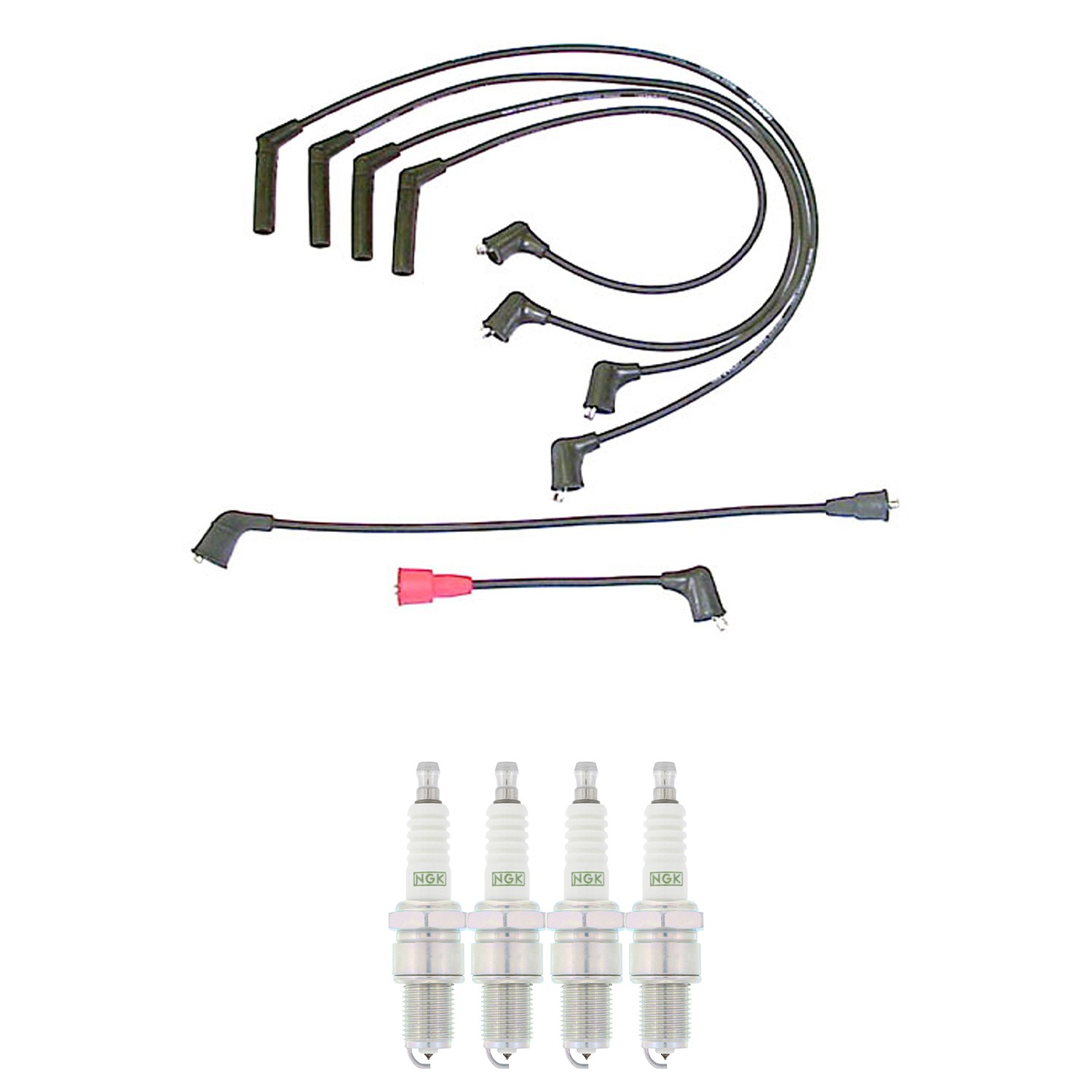 Denso Ignition Wires and NGK Spark Plugs Kit for Mitsubishi Mighty Max 87-96 L4