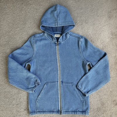 Taylor Stitch Riptide Jacket Hoodie Full Zip Indigo Twill Men's Size S Small 38