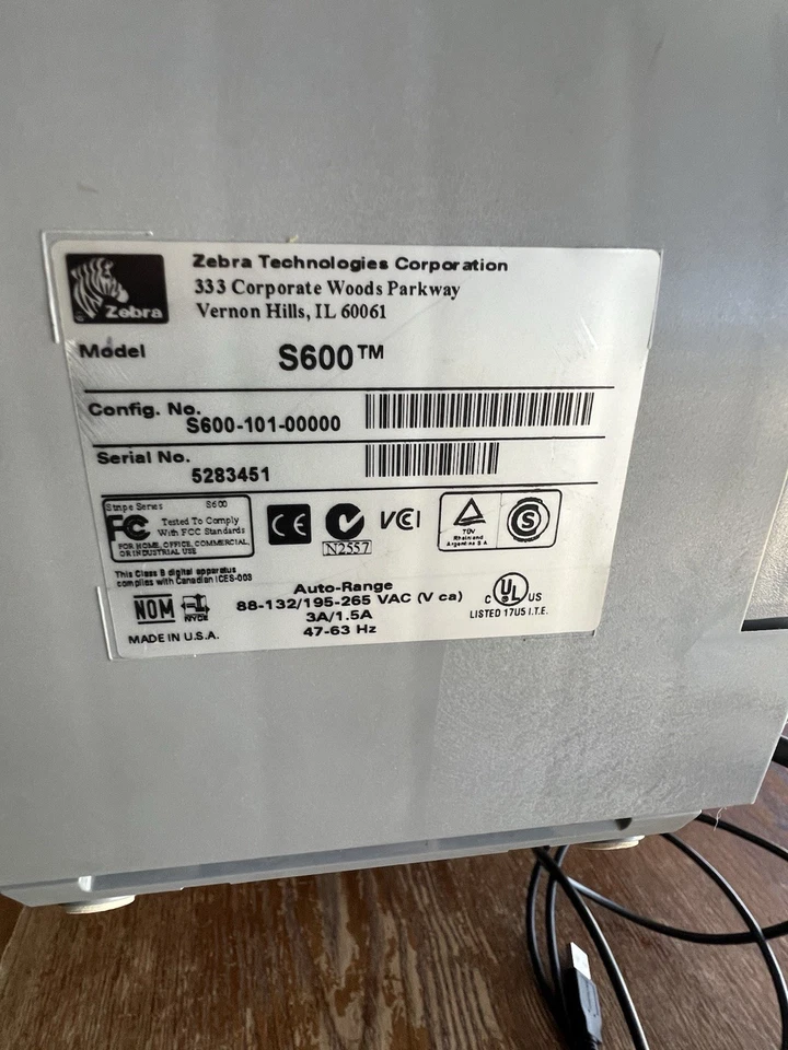 Zebra Stripe S600 Monochrome Thermal Label Barcode Printer S600-101-00200 Read - Image 3 of 4