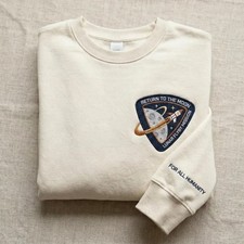 Embroidered Artemis II 2026 Rocket Launch Sweatshirt, Future Moon Mission Hoodie