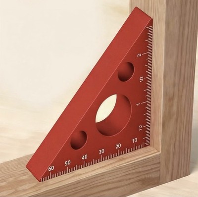 Angle Gauge Anodized Aluminum Alloy 45/90 Degree Frosted for Woodworking