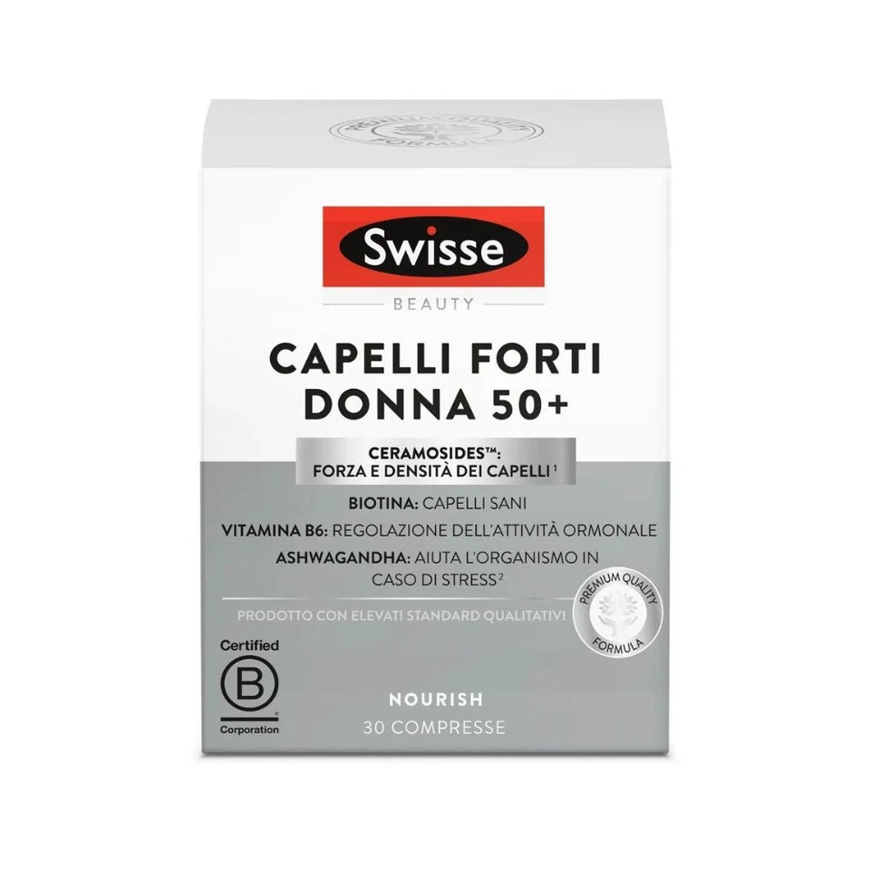 SWISSE CAPELLI Swisse Beauty - Capelli Forti Donna 50+ Integratore Alimentare, 30 compresse