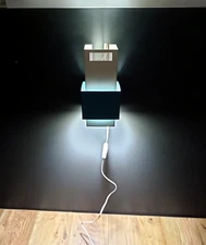 Vintage Soviet Futuristic Wall Light in USSR Space Age Style.Rare metal sconce.