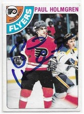 PAUL HOLMGREN Autographed Signed 1978-79 OPC card #234 Philadelphia Flyers