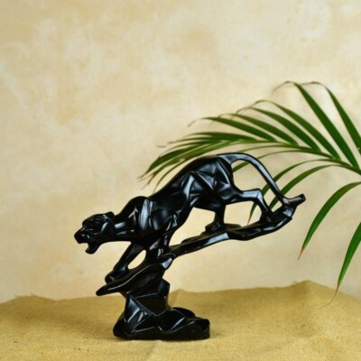 #ad Sowpeace Black Resin Panther Statue – 23cm Tabletop Decor amp; Gift Piece $42.99