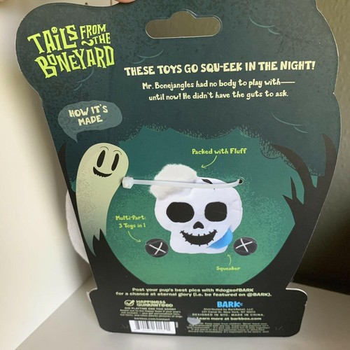 Bark Spooky Skull Dog Chew Toy Fetch Eye Balls Skeleton Boneyard Spooky New Gift - Picture 7 of 9
