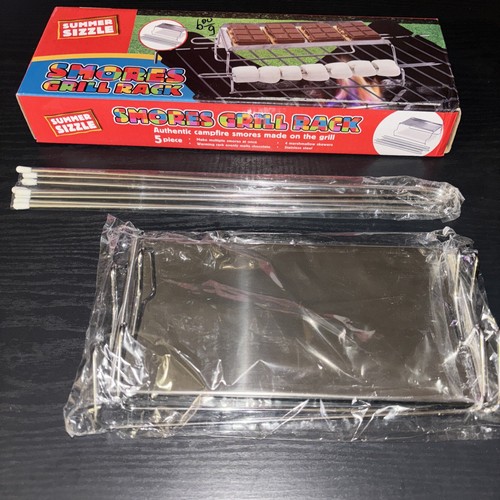 Stainless Steel S'mores Outdoor Grilling Rack w/ Roasting Skewers Sticks Set - Picture 5 of 5
