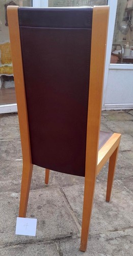 set of 4 vintage Habitat Potocco dining chairs leather and oak great condition - Picture 7 of 8
