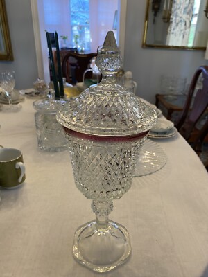 Ruby Diamond Point Large ruby diamond Point Footed | eBay