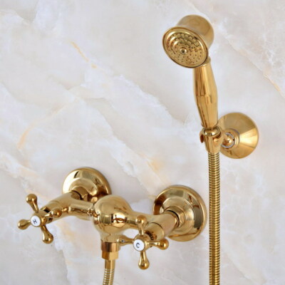 Luxury Gold Bathroom Shower Faucet Set Hand Shower Spray Hot&Cold Mixer Tap