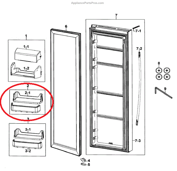 Refrigerator Door ( Upper ) Bin RS25H5111SR, RS25H5111SR/AA