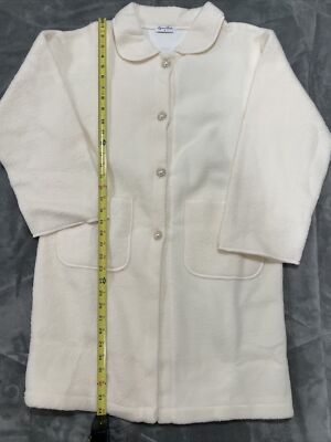 White Ivory Luxury Faux Fur Coat Jacket Women's  Size S