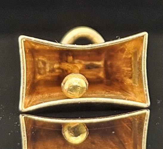 Janis Paige 14K Feliz Año Nuevo Campana de Vaca Dije 1954 Ruth Aarons Roothie Oro Foto 3 de 4