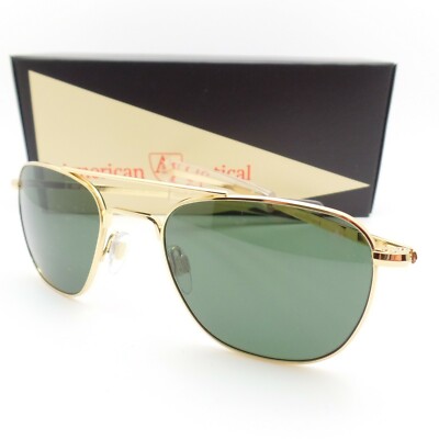 Ao American Optical Original Pilot 52mm 23k Gold Green Glass Bayonet Sunglasses Ebay