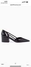 PRADA Cut-Out Black Leather Block Heel 55mm P...