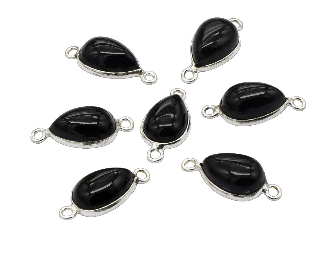 Conectores de joyas de plata negro y Fianzas