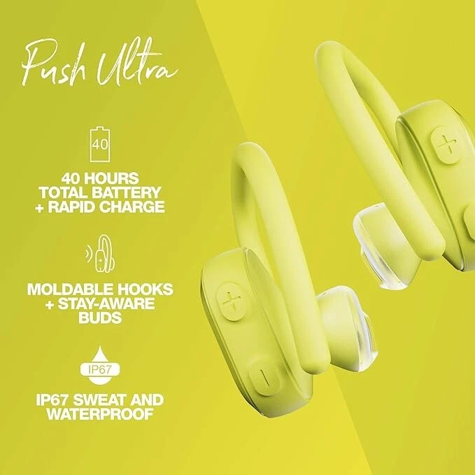 🔥🔥Auriculares deportivos inalámbricos Skullcandy Push Ultra True con Bluetooth amarillo✳️✳️ Foto 3 de 4