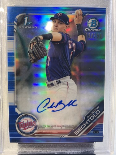 Andrew Bethtold PSA 9 2019 Chrome Blue Ref Auto Chadds Ford Pennsylvania Twins # - Picture 2 of 5