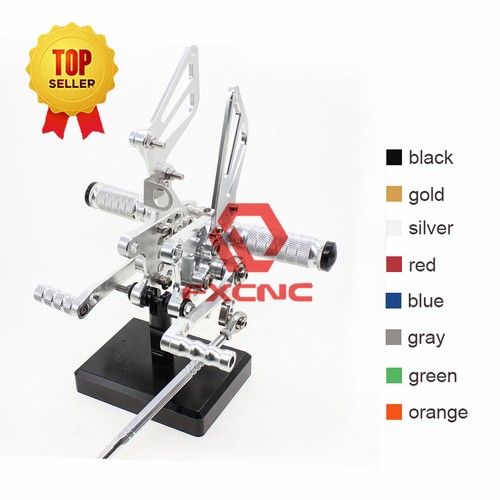 For Suzuki GSX600 2000 2001 2002 2003-2005 CNC Rearsets Foot Peg Footrest Silver - Picture 13 of 13
