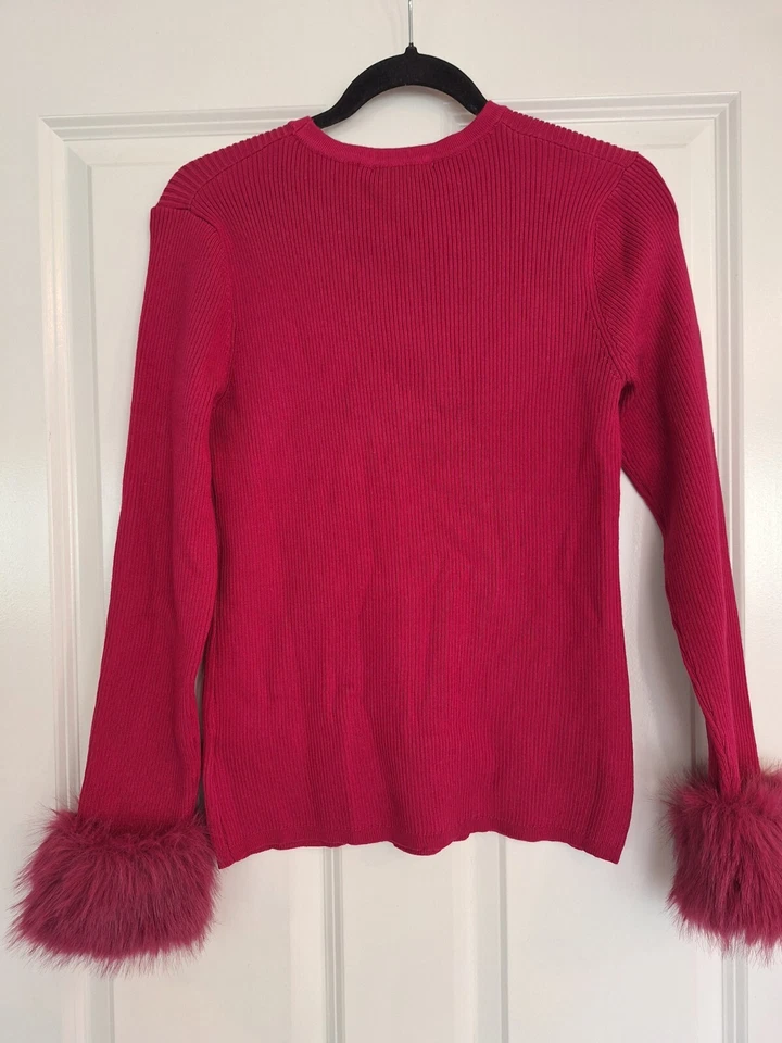 Top Adrienne Landau color rosa vino con piel sintética talla M Foto 3 de 4