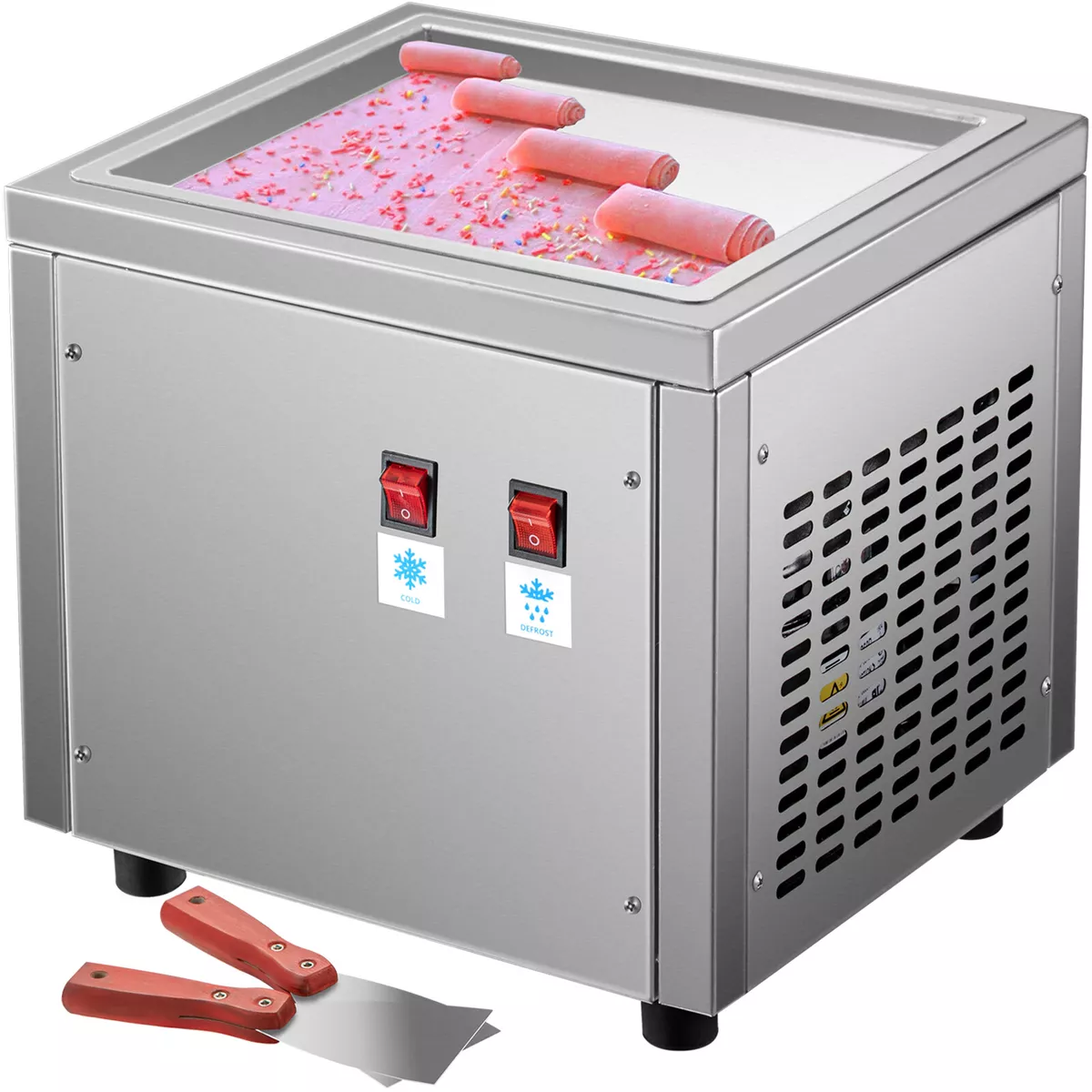VEVOR Fried Ice Cream Roll Machine Desktop Ice Roll Maker Pan for