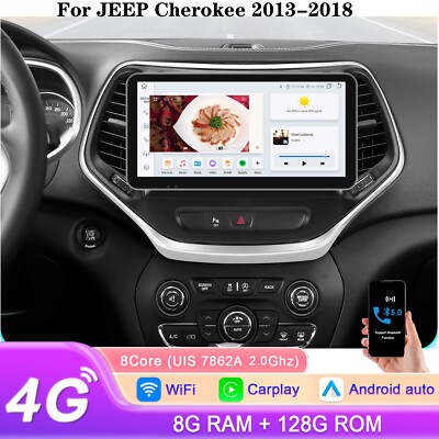 For Jeep Cherokee 13-18 10.33'' 8+128GB GPS Stereo Radio Carplay WIFI AM/FM RDS