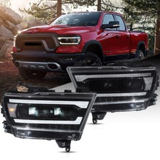 Vland Led Projector Headlights For 2019-2024 Dodge Ram 1500 Wstartup Animation