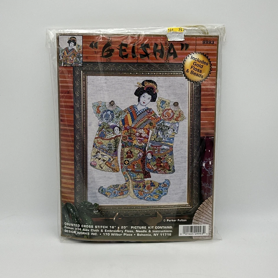 Design Works Geisha Asian Counted Cross Stitch Kit #9993 NEW 16x20 - Image 4 of 4