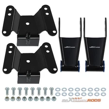 4" Rear Drop Leaf Spring Lowering Kit Shackle & Hanger For Chevy C10 1973-1987
