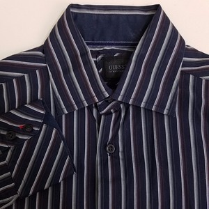guess striped button up