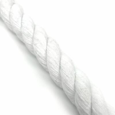 Baumwollseil 14 mm Naturoptik weiß x 60 Meter, 3 Strang Kordel Baumwollseil