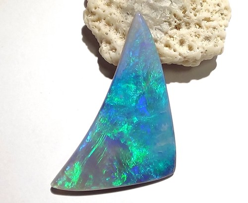 34,8ct. GEM Solid Black Opal Blau-Türkis Grüne Pattern! Video *Flashfire-Opals* - Picture 5 of 13