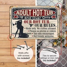 Tin Metal Signs Warning Pool Our Hot Tub Outdoor Pool Rules Decor Swimming Poo