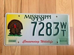 Mississippi Conserving Wildlife Turkey License Plate