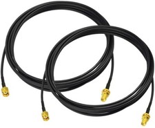 2-Pack WiFi Antenna Extension Cable RP-SMA Male to RP-SMA Female Bulkhead Mount