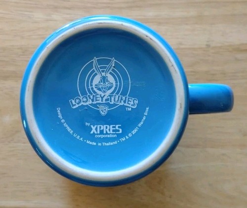 2001 Looney Tunes Warner Bros. 3D Tazmanian Devil Coffee Mug Cup Blue - Picture 3 of 5