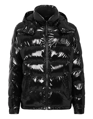 PHILIPP PLEIN HIGH-SHINE NYLON DOWN PADDED