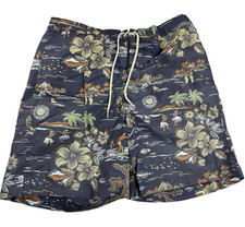 Vintage Polo Sport Ralph Lauren Swim Trunks Hawaiian Island Tropical AOP Mens M