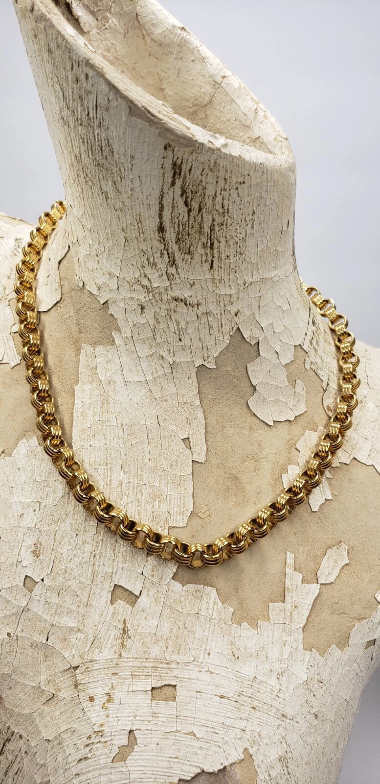 Collana vintage Givenchy tono oro logo catena maglia (corta lunga 16") girocollo