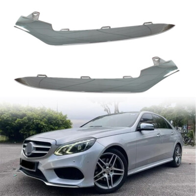 Headlight Assemblies For Mercedes-Benz E350 For 2016 Front Passenger Side Bumper Trim For 2014-2016 Mercedes E350 - Chrome Finish, AMG Styling Package Compatible Mercedes E350 Front Bumper Parts