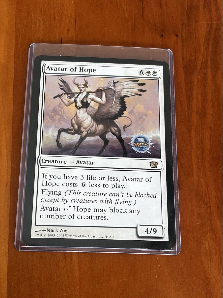 mtg gp oversized cards Today I learned the hard way that oversize exist : r/mtg Flying (This creature cant be blocked except by creatures with flying.) Avatar of Hope may block any number of creatures. I am new to MTG
