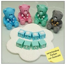Teddy Bär Figur Torten Aufleger Baby Deko Taufe Geburt Geburtstag Fondant Zucker