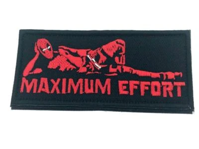 PATCH NATION Maximum Effort Deadpool Gestickte Airsoft Klettverschluss-Flecken Patch