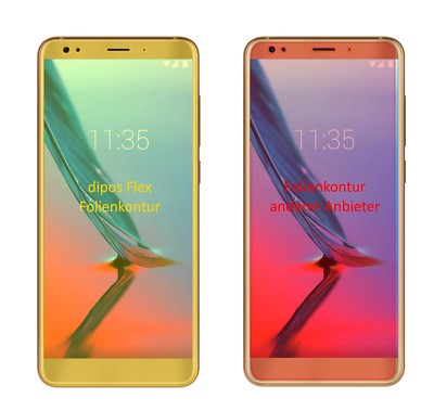2x Schutzfolie für ZTE Blade V9 Vita inkl. Rundung Flex Folie dipos Display