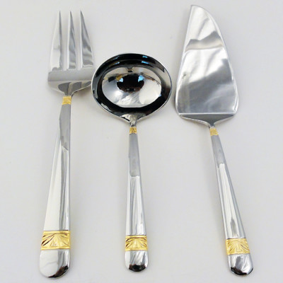 WATERFORD WICKLOW GOLD Stainless Piece Serving Set NEW NEVER